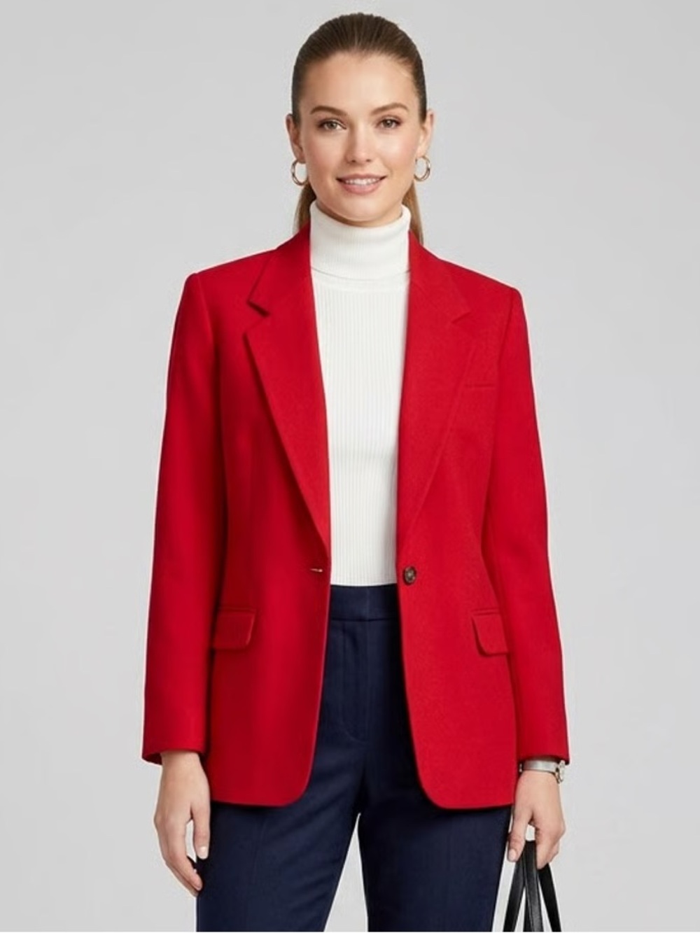 TALBOTS | Red Wool Single-Button Blazer Jacket Sz 12